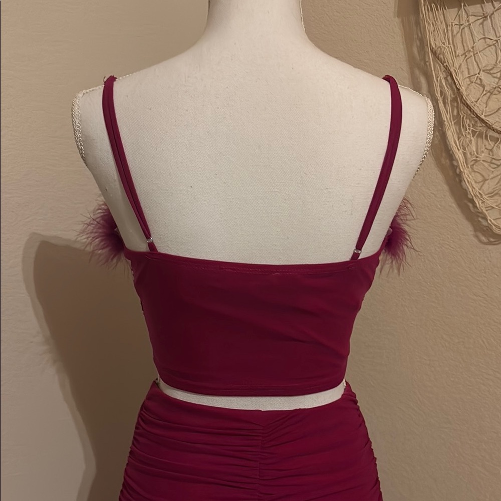 Fun and Flirty Burgundy Skirt Set - Picture 6 of 11